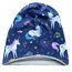 Wollhuhn Kinder Beanie – Zweilagige Longbeanie aus Jersey, wendbar & weich – innen grau – Handmade in Deutschland – ganzjährig (DE/NL/SE/PL, Numerisch, 52, 54, Einhörner Dunkelblau)