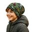 Wollhuhn Kinder Beanie – Zweilagige Longbeanie aus Jersey, wendbar & weich – innen grau – Handmade in Deutschland – ganzjährig (DE/NL/SE/PL, Numerisch, 52, 54, Trecker Grün/Bunt)