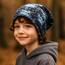 Wollhuhn Kinder Beanie – Zweilagige Longbeanie aus Jersey, wendbar & weich – innen grau – Handmade in Deutschland – ganzjährig (DE/NL/SE/PL, Numerisch, 52, 54, Coole Skulls Grau/Mint)