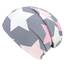 Wollhuhn Kinder Beanie – Zweilagige Longbeanie aus Jersey, wendbar & weich – innen grau – Handmade in Deutschland – ganzjährig (DE/NL/SE/PL, Numerisch, 52, 54, Big Stars grau/rosa/pink)