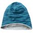 Wollhuhn Kinder Beanie – Zweilagige Longbeanie aus Jersey, wendbar & weich – innen grau – Handmade in Deutschland – ganzjährig (DE/NL/SE/PL, Numerisch, 52, 54, Lines Türkis/Petrol)