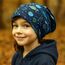 Wollhuhn Kinder Beanie – Zweilagige Longbeanie aus Jersey, wendbar & weich – innen grau – Handmade in Deutschland – ganzjährig (DE/NL/SE/PL, Numerisch, 52, 54, Space/Rakete Dunkelblau)