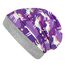 Wollhuhn Kinder Beanie – Zweilagige Longbeanie aus Jersey, wendbar & weich – innen grau – Handmade in Deutschland – ganzjährig (DE/NL/SE/PL, Numerisch, 56, 58, Happy Unicorn/Einhörner Violett)