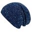 Wollhuhn Kinder Beanie – Zweilagige Longbeanie aus Jersey, wendbar & weich – mit Grauer Innenseite – Handmade in Deutschland – ganzjährig tragbar (Galaxy Sprenkel Blau, M, 52-54)