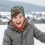 Wollhuhn Kinder Beanie – Zweilagige Longbeanie aus Jersey, wendbar & weich – mit Grauer Innenseite – Handmade in Deutschland – ganzjährig tragbar (Graffiti Grau/Bunt, L)