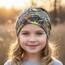 Wollhuhn Kinder Beanie – Zweilagige Longbeanie aus Jersey, wendbar & weich – mit Grauer Innenseite – Handmade in Deutschland – ganzjährig tragbar (Graffiti Grau/Bunt, L)