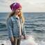 Wollhuhn Kinder Beanie – Zweilagige Longbeanie aus Jersey, wendbar & weich – innen grau – Handmade in Deutschland – ganzjährig (DE/NL/SE/PL, Numerisch, 56, 58, Einhörner Beere)