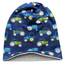 Wollhuhn Kinder Beanie – Zweilagige Longbeanie aus Jersey, wendbar & weich – innen grau – Handmade in Deutschland – ganzjährig (DE/NL/SE/PL, Numerisch, 56, 58, Traktor/Trecker Dunkelblau)