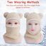 DRESHOW Kinder Wintermütze Warme Schal Schlupfmütze Strickmütze Kapuze Weiche Schalmütze mit Doppelt Bommel Pom Pom Beanie Mütze für Kleinkinder Jungen Mädchen 2-5 Jahre