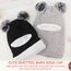 DRESHOW Kinder Wintermütze Warme Schal Schlupfmütze Strickmütze Kapuze Weiche Schalmütze mit Doppelt Bommel Pom Pom Beanie Mütze für Kleinkinder Jungen Mädchen 2-5 Jahre