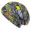 Wollhuhn Kinder Beanie – Zweilagige Longbeanie aus Jersey, wendbar & weich – mit Grauer Innenseite – Handmade in Deutschland – ganzjährig tragbar (Graffiti Grau/Bunt, L)
