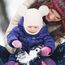 DRESHOW Kinder Wintermütze Warme Schal Schlupfmütze Strickmütze Kapuze Weiche Schalmütze mit Doppelt Bommel Pom Pom Beanie Mütze für Kleinkinder Jungen Mädchen 1-6 Jahre