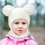 DRESHOW Kinder Wintermütze Warme Schal Schlupfmütze Strickmütze Kapuze Weiche Schalmütze mit Doppelt Bommel Pom Pom Beanie Mütze für Kleinkinder Jungen Mädchen 1-6 Jahre