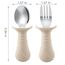PandaEar 6 Stücke Kinderbesteck Esslernbesteck ab 1 jahr| Silikon Edelstahl Baby Besteckset Löffel Gabel mit Silikon Halten Anti-Choke Design, BPA Frei Lernbesteck
