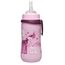nip - Strohhalmbecher Straw Cup | Leichte, auslaufsichere Kindertrinkflasche mit Trinkhalm aus Silikon ab 12 Monaten. Einfach zu reinigen, 330 ml, Motiv Giraffe, rosa