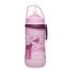 nip - Strohhalmbecher Straw Cup | Leichte, auslaufsichere Kindertrinkflasche mit Trinkhalm aus Silikon ab 12 Monaten. Einfach zu reinigen, 330 ml, Motiv Giraffe, rosa