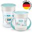 NUK Magic Cup & Mini Magic Cup Trinklernbecher Duo-Set | auslaufsicherer 360°-Trinkrand | 6+ Monate | auslaufsicher und BPA-frei | 160 ml & 230 ml | mint