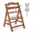hauck Alpha+, Walnut - Mitwachsender Holzhochstuhl aus Buche für Kinder ab 6 Monaten bis 90 kg - Inklusive 5 Punkt Gurt, Schrittgurt, Schutzbügel - Kompatibel mit viel Zubehör