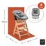 hauck Alpha Start N Grow Set, Natural Dark Grey - ab Geburt bis 90 kg, Holzhochstuhl aus Buche, 3 in 1 Babywippe mit Musselinbezug, Sitzverkleinerer, Sitzkissen, Essbrett, Spielbrett, 3 Lernspiele