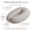 sei Design Stillkissenbezug 4-lagiger Musselin Teddyplüsch XXL 190 x 35 cm Grau – GOTS Bio-Baumwolle – 60°C waschbar