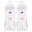 MAM Easy Active Babyflasche | 4+ Monate | Stillfreundliche Milchflasche | Trinkflasche für Babys mit Sauger Größe 2 aus SkinSoft Silikon | 330 ml | Tiger