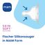 MAM Easy Active Trinkflasche im 2er-Set (270 ml), Baby Trinkflasche inklusive MAM Sauger Größe 1 aus SkinSoft Silikon, Milchflasche mit ergonomischer Form, 0+ Monate, Katze/Schmetterling