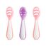 Munchkin Gentle Dip Mehrstufige Erste Löffel | Beikostlöffel für Babys ab 4 Monaten | Ideal für Babygeführte Beikost (BLW) | Ergonomisches Design | BPA-frei | Rosa & Lila | 3er-Pack