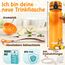Funkelfuchs® - Trinkflasche für Kinder – 1000ml, Orange – Kohlensäure geeignet - 100% auslaufsicher - Wasserflasche spülmaschinenfest - für Kindergarten, Einschulung, Schule, Sport