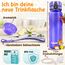 Funkelfuchs® - Trinkflasche für Kinder – 1000ml, Lila – Kohlensäure geeignet - 100% auslaufsicher - Wasserflasche spülmaschinenfest - für Kindergarten, Einschulung, Schule, Sport