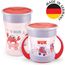 NUK Magic Cup & Mini Magic Cup Trinklernbecher Duo-Set | auslaufsicherer 360°-Trinkrand | 6+ Monate | auslaufsicher und BPA-frei | 160 ml & 230 ml | rot
