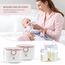 Milchpulver Portionierer baby, Termichy Milchpulver-Spender, 250g luftdichter tragbarer Milchpulver-Behälter für Reisen, mit Schaber und Löffel (Rosa und weiß,1 Stück)