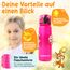 Funkelfuchs Trinkflasche für Kinder – 500ml, Pink – Kohlensäure geeignet - 100% auslaufsicher - Wasserflasche spülmaschinenfest - für Einschulung, Schule, Sport