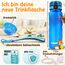 Funkelfuchs® - Trinkflasche für Kinder – 1000ml, Blau – Kohlensäure geeignet - 100% auslaufsicher - Wasserflasche spülmaschinenfest - für Kindergarten, Einschulung, Schule, Sport