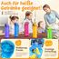 Funkelfuchs® - Trinkflasche für Kinder – 1000ml, Blau – Kohlensäure geeignet - 100% auslaufsicher - Wasserflasche spülmaschinenfest - für Kindergarten, Einschulung, Schule, Sport