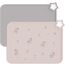 Moonkie 2PC Baby Silikon Platzset Abwaschbar, Platzdeckchen, rutschfest Tischset Kinder, Kinder Platzset, Schmutzabweisend, Tragbar, für Kinder und Kleinkinder (Erröten/feuchtes Lila)