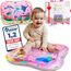 Mallie® Wassermatte Baby 66x50 CM Rosa Pink [100% BPA & Schadstoff-Frei] ab 3, 6 und 9 Monate im Ozean Design I Baby Spielzeug, Spielzeug Ab 6 Monate als Wassermatte Baby und Baby Spielzeug 6 Monate