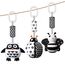 Aolso Kinderwagen Spielzeug, 3Pcs hängendes Rasselspielzeug, schwarz-weißes Spielzeug, Baby-Hängespielzeug, Neugeborenes Autositz-Spielzeug für Jungen und Mädchen, sensorisches Lernspielzeug