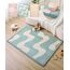 Wolkenweiche Spielmatte Baby 170x120x2,5cm Wellen – Teppich für Kinderzimmer mit hochwertigem Memory-Schaum – Krabbelmatte Baby mit Rutschfester Unterseite – Krabbeldecke, Kinderteppich, Tatami Matte