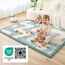 Wolkenweiche Spielmatte Baby 200x150x2,5cm, Wellen – Teppich für Kinderzimmer mit hochwertigem Memory-Schaum – Krabbelmatte Baby mit Rutschfester Unterseite – Krabbeldecke Kinderteppich Tatami Matte