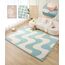 Wolkenweiche Spielmatte Baby 280x200x2,5cm, Wellen– Teppich für Kinderzimmer mit hochwertigem Memory-Schaum – Krabbelmatte Baby mit Rutschfester Unterseite – Krabbeldecke, Kinderteppich, Tatami Matte
