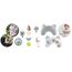 Nukido Spielbogen Baby Interaktiv - 5in1 Krabbeldecke Spielmatte - Krabbelmatte Laufstall Babynestchen für Neugeborene mit Bauchzeit-Kissen - 2 Bögen mit 7 Sensorik-Spielzeugen - Braun