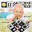 Jiosdo Baby Spielzeug 0-3 Monate, Kontrast Spielzeug Baby Stoffbuch Knistertuch Würfel, Kontrastbuch Schwarz Weiß, Black & White Kinderwagen Spielzeug Geschenksets Babyspielzeug 0 3 6 12 Monate(3PCS)