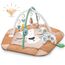 Nukido Spielbogen Baby Interaktiv - 5in1 Krabbeldecke Spielmatte - Krabbelmatte Laufstall Babynestchen für Neugeborene mit Bauchzeit-Kissen - 2 Bögen mit 7 Sensorik-Spielzeugen - Braun