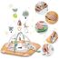 Nukido Spielbogen Baby Interaktiv - 5in1 Krabbeldecke Spielmatte - Krabbelmatte Laufstall Babynestchen für Neugeborene mit Bauchzeit-Kissen - 2 Bögen mit 7 Sensorik-Spielzeugen - Braun