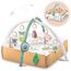 Nukido Spielbogen Baby Interaktiv - 5in1 Krabbeldecke Spielmatte - Krabbelmatte Laufstall Babynestchen für Neugeborene mit Bauchzeit-Kissen - 2 Bögen mit 7 Sensorik-Spielzeugen - Braun
