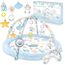 Nukido Spieldecke Mit Spielbogen Baby Spielmatte Babyspieldecke Krabbelmatte Krabbeldecke 7 Spielzeuge Und Kissen Weich Pflegeleicht Ocean Blau