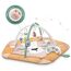 Nukido Spielbogen Baby Interaktiv - 5in1 Krabbeldecke Spielmatte - Krabbelmatte Laufstall Babynestchen für Neugeborene mit Bauchzeit-Kissen - 2 Bögen mit 7 Sensorik-Spielzeugen - Braun