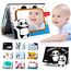 beiens Baby Spielzeug ab 3 Monate, Faltbarer Baby Spiegel Spielzeug mit Knisterbuch, Panda mit schwarz weiß kontrastbuch, Lernspielzeug Geschenk für Neugeborenes Spielzeug 0-6 Monate