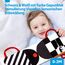 hahaland Stoffbuch Baby Spielzeug ab 0 6 Monate Schwarz Weiß Buch mit Spiegel,Kontrast Stoffbücher 0 Monate Baby Bücher Kinderwagen Spielzeug ab 0 3 6 12 Monate Geschenk für Jungen Mädchen