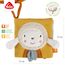 Fehn Stoffbuch Schaf – Buggybuch aus Stoff – Babyspielzeug Buch mit Quietsche, Raschelpapier und Spiegel – Babybuch mit Befestigungsschnüre – Fühlbuch für Babys und Kleinkinder ab 0+ Monaten
